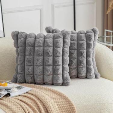 Imagem de Capas de almofada Neelvin Faux Fur Cozy Soft 45x45cm, conjunto de 2