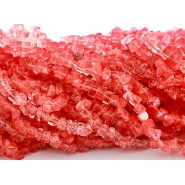 Imagem de Fio Cherry Rosa Cascalho Pedra Furado a Laser 90 cm - CristaisdeCurvel