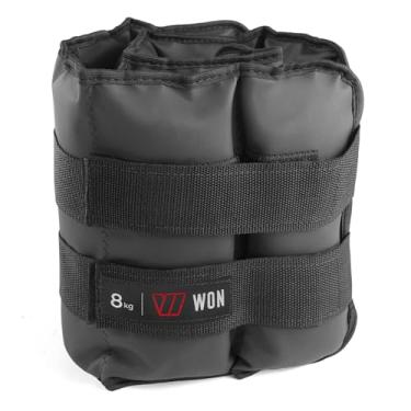 Imagem de WON Caneleira Tornozeleira de Peso Profissional, 8 kg, Peça Avulsa, Preta