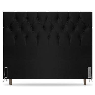 Imagem de Cabeceira Cama Box Casal King Size Madrid 195cm Corano Preto - Desk Design
