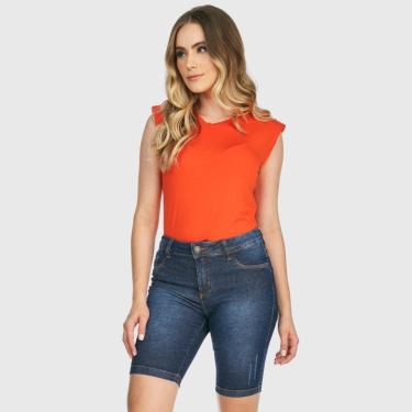Imagem de Bermuda Jeans HNO Jeans Ciclista Hot Pants Com Elastano Azul-Feminino
