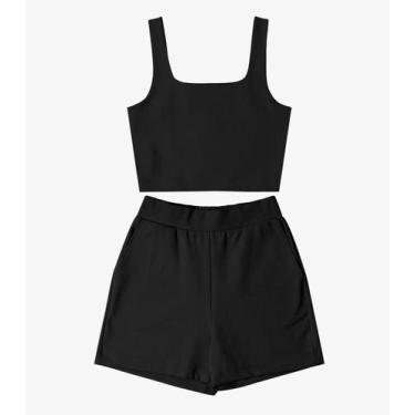 Imagem de Conjunto Feminino Regata Com Shorts Endless Preto, GG, Preto