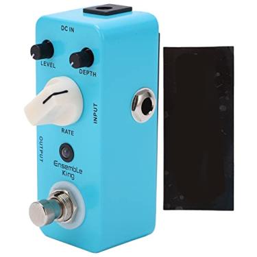 Imagem de Pedal de coro analógico, pedal profissional de efeito de guitarra de metal com interruptor true bypass, indicador led para guitarristas elétricos, azul