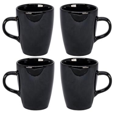 Imagem de Kit de 6 Canecas de Porcelana 230ml – Ideal para Café, Chá, Cantinho do Café, Recepções e Presente (4 Preta)