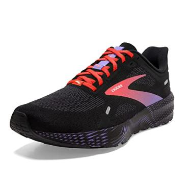 Imagem de Brooks Tênis de corrida feminino Launch 9 Neutral, Preto/coral/roxo, 8