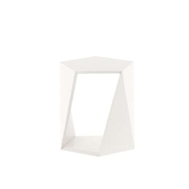Imagem de Mesa lateral simples com formato criativo colorido para sala de estar, varanda, sofá, canto, móveis domésticos (branco)
