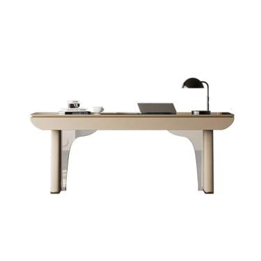 Imagem de KEG801302 Mesa de luxo simples, leve, moderna, simples, premium, sala de estar, escritório, escritório para estudo doméstico, placa de pedra de acrílico (140 x 70 x 75 cm)