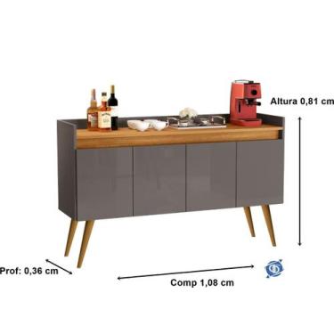 Imagem de Aparador Sala De Estar Retrô Buffet Cantinho Do Café Hall De Entrada L