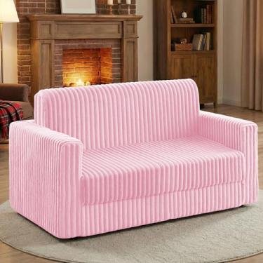 Imagem de HABUTWAY Sofá-cama dobrável, cadeira conversível 2 em 1 com apoio de braço, cama de cadeira dobrável portátil, sofá confortável, sofá preguiçoso multifuncional para sala de estar, quarto, dormitório