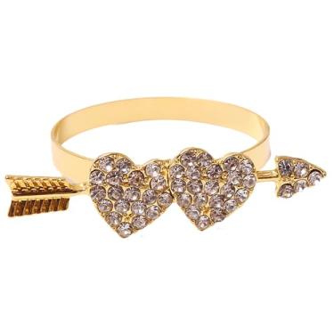 Imagem de Jogo Com 4 Porta-Guardanapos Dourado Cupido Strass Rafimex Luxo
