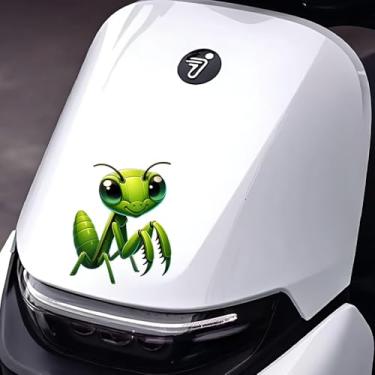 Imagem de Adesivos de carro, design de louva-a-deus, verde, à prova d'água, decalques de janela de carro para veículos, adesivos de para-choques de vidro, decoração automotiva para carros, caminhões, SUVs