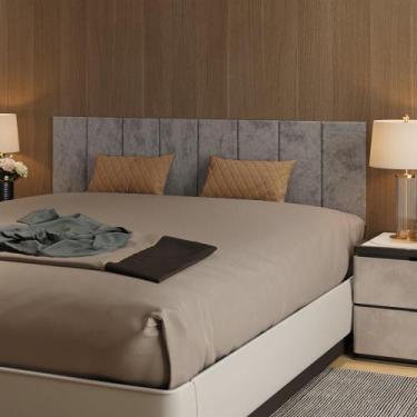 Imagem de Cabeceira Modular Estofada Adesiva Autocolante Queen 160cm - Via Nossa