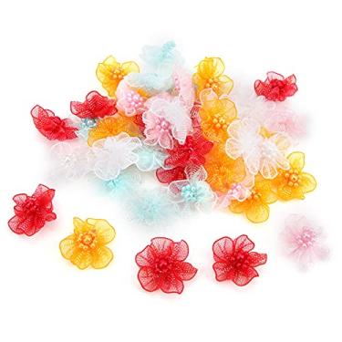 Imagem de Ainoli 50 peças de decoração de flores artificiais coloridas, acessórios feitos à mão para casa, festa de casamento, carro