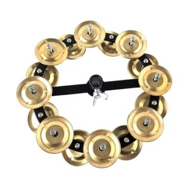 Imagem de MERIGLARE Pandeiro Hi-Hat de 17 cm (6,69 polegadas), instrumento musical multifuncional para ritmos musicais, ideal para dança e apresentações, Fileira Dupla