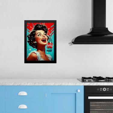 Imagem de Quadro Decorativo Cozinha Pin Up Girl Refrigerante 33X24Cm