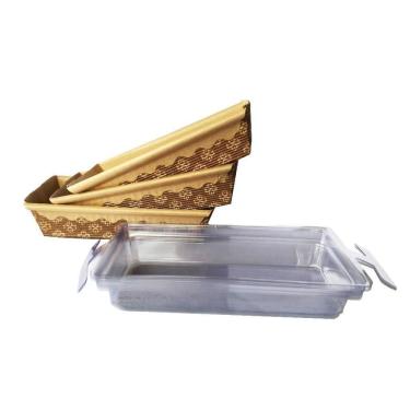 Imagem de Forma Embalagem Para Bolo Inglês Com Tampa Pet 300Gr Com 50