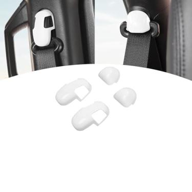 Imagem de PDKLIN Capa de acabamento de cinto de segurança branca para Jeep Wrangler JL JLU 2018+ para Gladiator JT 2020-Present ABS Acessórios interiores 4 peças