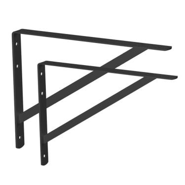 Imagem de Par Mão Francesa 50Cm Multivisão Mfl50 Preta Suporta 45Kg