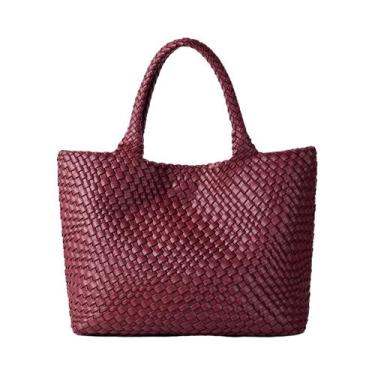 Imagem de Bolsa Grande De material vegano Trançada Para Mulheres, Bolsa De Praia