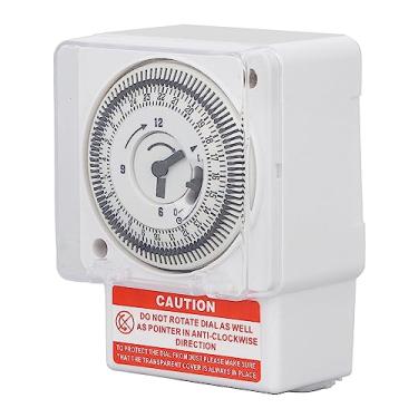 Imagem de AYNEFY Interruptor de Tempo Mecânico de 24 Horas PC Retardador de Chama Controle de Tempo Preciso Temporizador à Prova d'água e à Prova de Poeira para Supermercados e Residências Componentes de