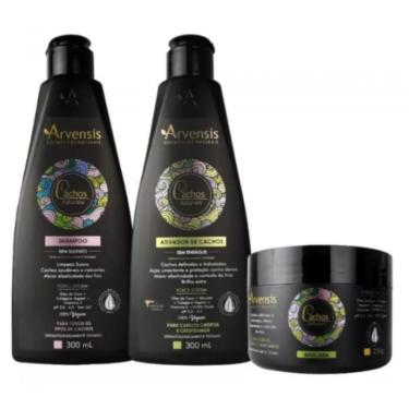 Imagem de Kit Cachos Profissional Arvensis Shampoo + Ativador + Máscara Crespos