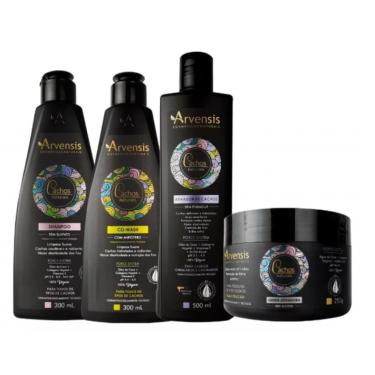 Imagem de Kit Arvensis Cachos Shampoo + Co-wash + Ativador 500ml + Geleia