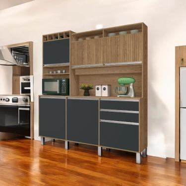 Imagem de Cozinha Moderna 06 Portas Milano Freijó E Grafite