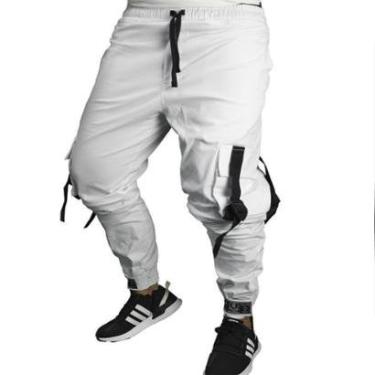Imagem de Calça Jogger Masculina BRANCA Cargo Track Short-Unissex