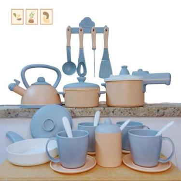Imagem de Kit Cozinha Infantil Completa Panelinhas Chá Brinquedo Menina 24pç Pan