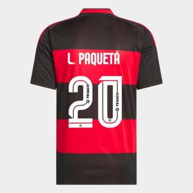 Imagem de Camisa Flamengo I 26/27- L. Paquetá N 20 Torcedor Adidas Masculina, Ve