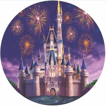 Imagem de Painel de Lona Redondo  Castelo Fogos - Fabrika De festa, 120x120cm