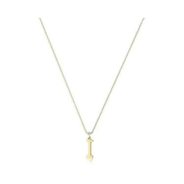 Imagem de Colar Feminino Banhado a Ouro Em Aço Inoxidável Com Pingente De Letra 