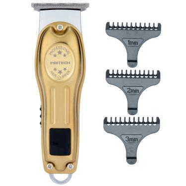 Imagem de Barbeador Masculino Elétrico Profissional Tela LCD Cabo USB 3 Pentes 10W IP20-Masculino