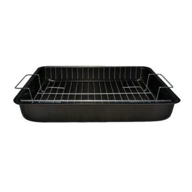 Imagem de Tabuleiro Assadeira Antiaderente com Grelha Aço Inox 40x29cm - Imperia