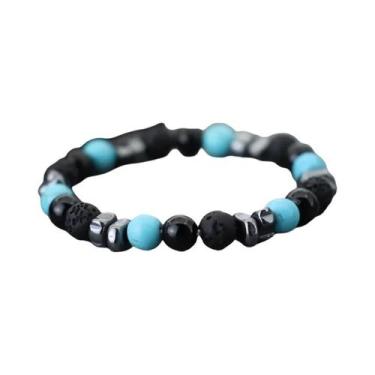 Imagem de Pulseira Masculina Artesanal De Pedra Hematita Natural, Joia De Cura Q
