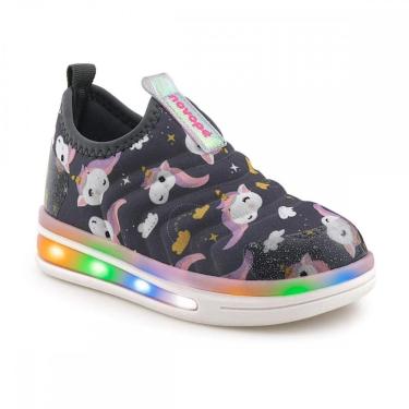 Imagem de Tenis Novopé 72001125-3698 Led Unicórnio Infantil-Feminino