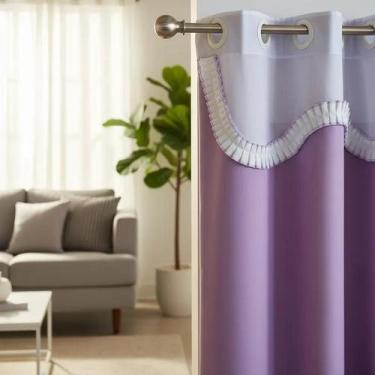 Imagem de Cortina Caracol com ilhós 3,00 x 1,80 tecido sala quarto - Casa Ideal 