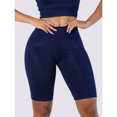 Imagem de Bermuda Suplex Fitness Feminina Academia Treino Malhar Cintura Alta Ci