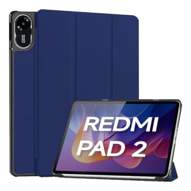 Imagem de Rino Cases Capa para Xiaomi Redmi Pad 2 11" (2025) - Smart Cover Rígida Multi-ângulo com Auto Despertar em Couro PU (Azul-marinho, Apenas Capa)