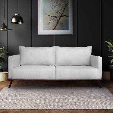 Imagem de Sofá para Sala de Estar Fixo 3 Lugares Zeki Prata