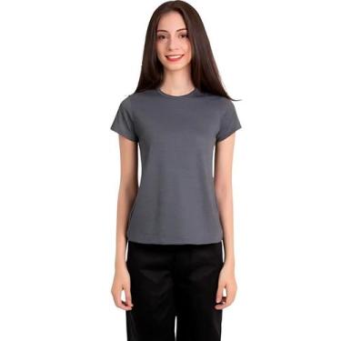 Imagem de Blusa Camiseta Feminina Baby Look Básica Gola Redonda - Fardas Express