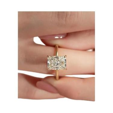 Imagem de Anel Retangular De Zircônia Em Prata Esterlina 925 Para Mulheres 1-5CT
