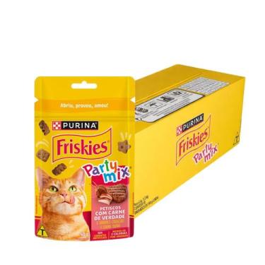 Imagem de Petisco para gatos Friskies sabores variados 15x40 g - Purina, Carne