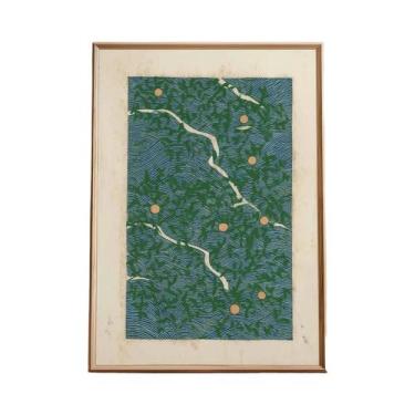 Imagem de Pôster Vintage Ukiyo-e De Árvore De Pinheiro E Grua Japonesa, Arte De 