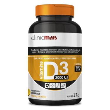 Imagem de Vitamina D3 2000UI 30 cápsulas - Clinicmais