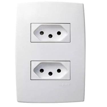 Imagem de Tomada Dupla Modular Ilumi 4X2 Placa 10A