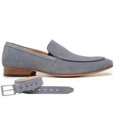 Imagem de Sapato Social Fenin Em Couro Camurca + Cinto 45885-Masculino