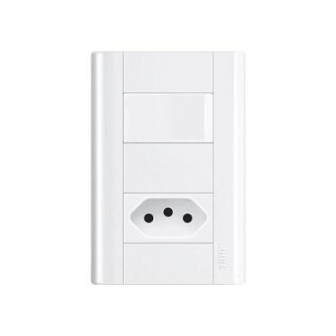 Imagem de Interruptor Simples E Tomada 2p+t 20a Fame Modulare Com Placa 4x2 Bran