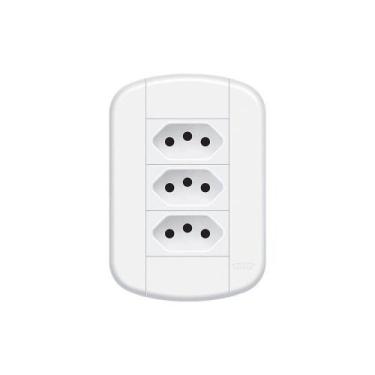 Imagem de Tomada Tripla Fame Blanc+ 2p+t 20a Com Placa 4x2 Branca - FAME BRASIL