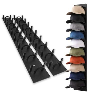 Imagem de Suporte Organizador Bone kit 2 Uni Chapeu Gancho Parede Porta Armario Closet Entrada Expositor Adesivo Casa Sala Quarto